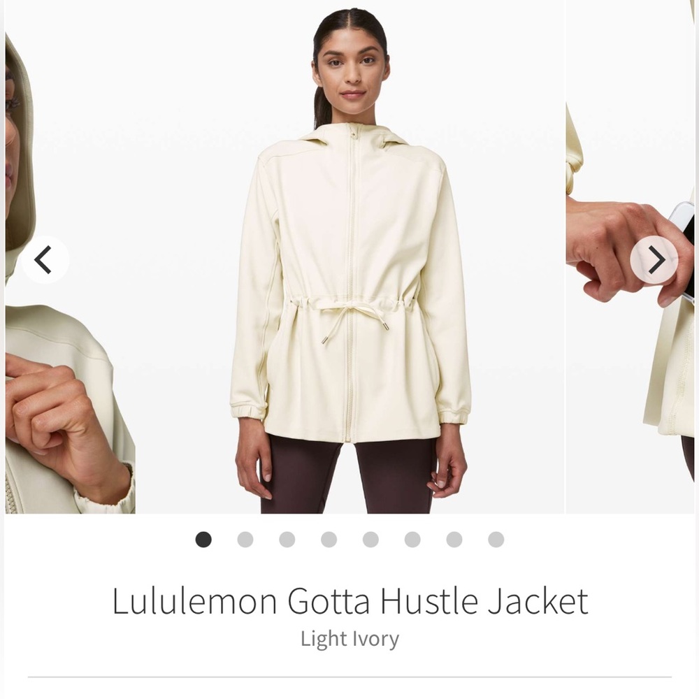 Lululemon gotta hustle jacket size 6 light ivory NWT